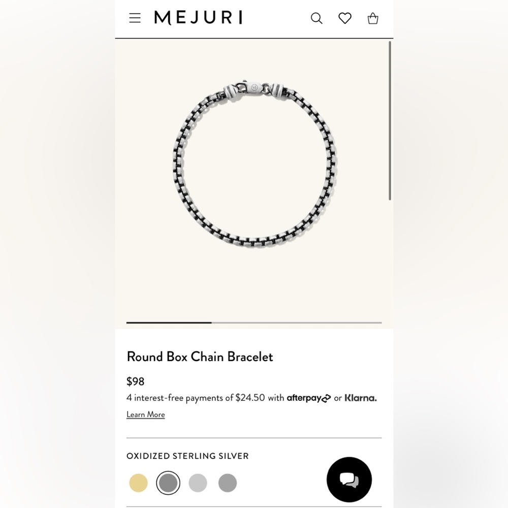 Mejuri Men’s Silver Bracelet XL, 7.5 inches - Picture 2 of 7